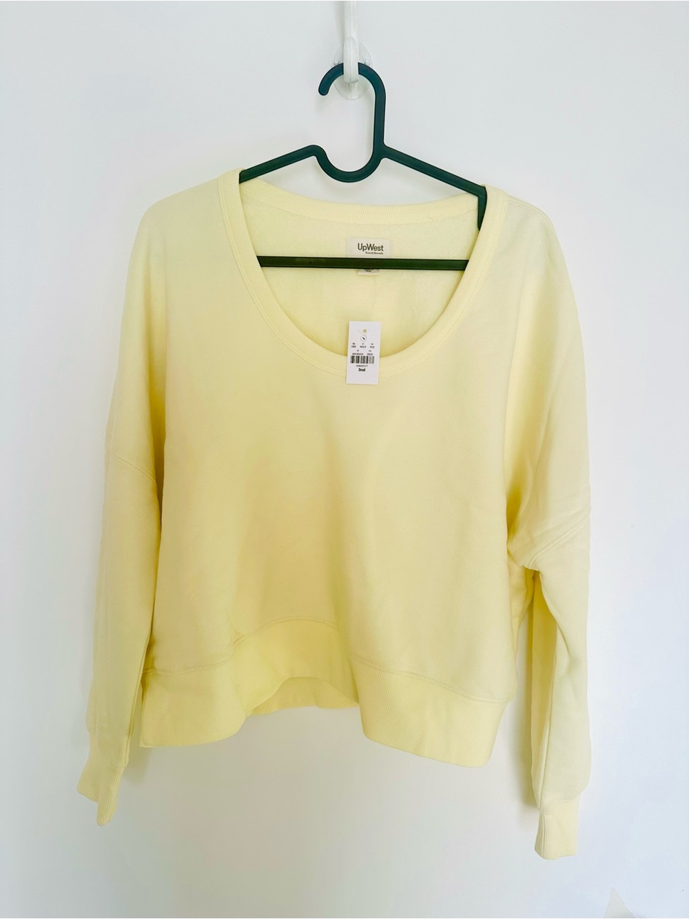 NWT UpWest Pale Yellow Scoop-Neck Sweatshirt